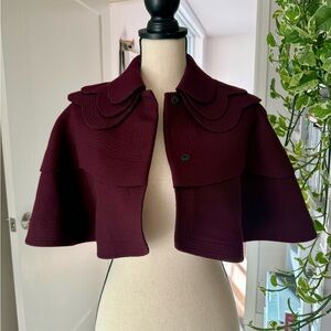 Moschino Cheap & Chic Purple Wool Capelet / Cropped Cape